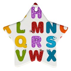Vectors Alphabet Eyes Letters Funny Star Ornament (Two Sides)