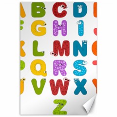 Vectors Alphabet Eyes Letters Funny Canvas 12  x 18 