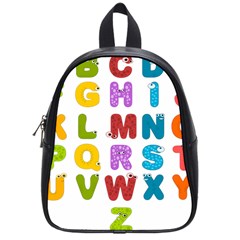 Vectors Alphabet Eyes Letters Funny School Bag (Small)