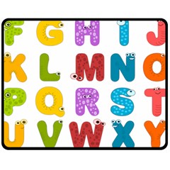 Vectors Alphabet Eyes Letters Funny Fleece Blanket (medium)  by Sapixe