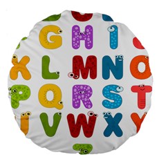 Vectors Alphabet Eyes Letters Funny Large 18  Premium Flano Round Cushions