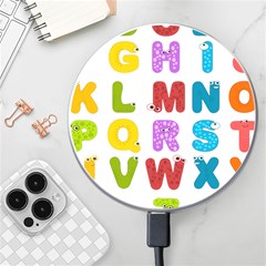 Vectors Alphabet Eyes Letters Funny Wireless Charger