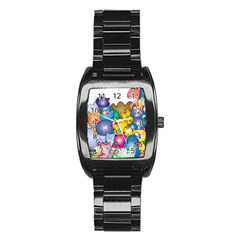 Cats Cartoon Cats Colorfulcats Stainless Steel Barrel Watch