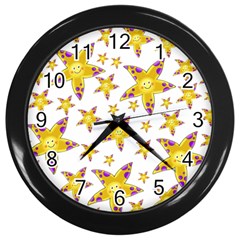 Isolated Transparent Starfish Wall Clock (black)