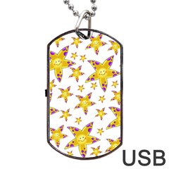 Isolated Transparent Starfish Dog Tag Usb Flash (one Side)