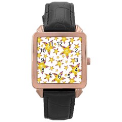 Isolated Transparent Starfish Rose Gold Leather Watch  by Sapixe