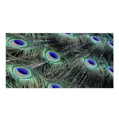 Plumage Peacock Feather Colorful Satin Shawl 45  X 80  by Sapixe