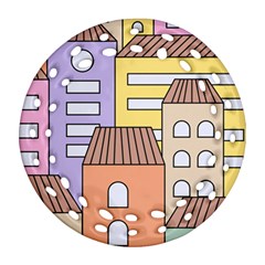 Houses City Architecture Building Ornament (round Filigree)