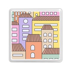 Houses City Architecture Building Memory Card Reader (square)