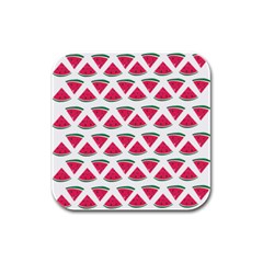 Illustration Watermelon Fruit-food Melon Rubber Square Coaster (4 Pack) by Sapixe