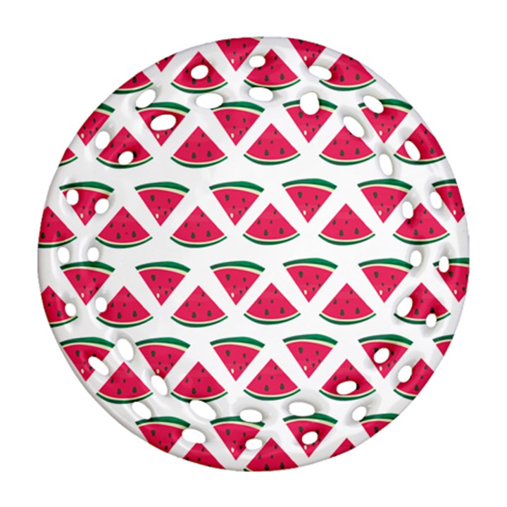 Illustration Watermelon Fruit-food Melon Ornament (Round Filigree)