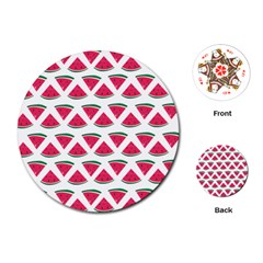 Illustration Watermelon Fruit Food Melon Playing Cards Single Design (round) by Sapixe