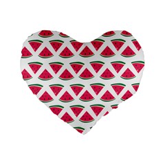 Illustration Watermelon Fruit Food Melon Standard 16  Premium Heart Shape Cushions by Sapixe