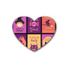 Halloween Cute Cartoon Rubber Coaster (Heart)