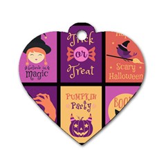 Halloween Cute Cartoon Dog Tag Heart (one Side) by Sapixe