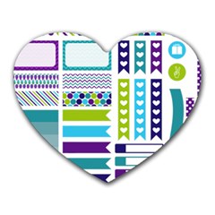 Peacock Pattern Heart Mousepads by Sapixe