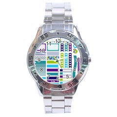 Peacock Pattern Stainless Steel Analogue Watch