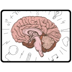 Cerebrum Human Structure Cartoon Human Brain Fleece Blanket (large)  by Sapixe