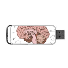 Cerebrum Human Structure Cartoon Human Brain Portable Usb Flash (two Sides) by Sapixe
