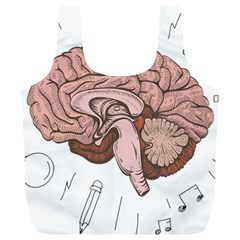 Cerebrum Human Structure Cartoon Human Brain Full Print Recycle Bag (xl) by Sapixe