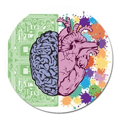 Brain Heart Balance Magnet 5  (Round)