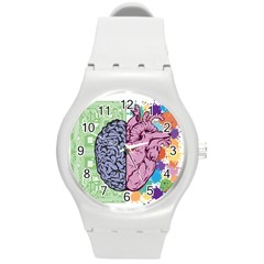 Brain Heart Balance Round Plastic Sport Watch (m) by Sapixe