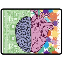 Brain Heart Balance Double Sided Fleece Blanket (large) 