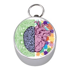 Brain Heart Balance Mini Silver Compasses by Sapixe