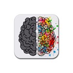 Brain Mind Psychology Idea Hearts Rubber Coaster (Square) Front