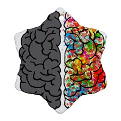 Brain Mind Psychology Idea Hearts Snowflake Ornament (two Sides)