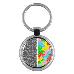 Clip Art Brain Halves Key Chain (round) by Sapixe