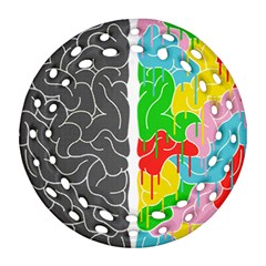 Clip Art Brain Halves Ornament (round Filigree)