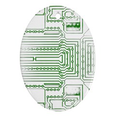 Circuit Board Oval Ornament (two Sides) by Sapixe