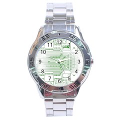 Circuit Board Stainless Steel Analogue Watch