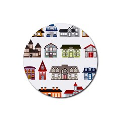 Houses Rubber Coaster (round)