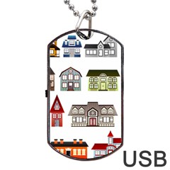 Houses Dog Tag Usb Flash (two Sides)