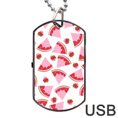 Pink Watermeloon Dog Tag Usb Flash (one Side)