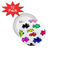 Fish Fishes Marine Life Swimming Water 1.75  Buttons (10 pack)