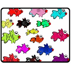 Fish Fishes Marine Life Swimming Water Fleece Blanket (medium)  by Sapixe