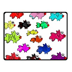 Fish Fishes Marine Life Swimming Water Double Sided Fleece Blanket (Small) 