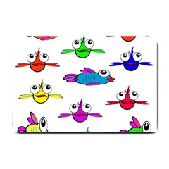 Fish Swim Cartoon Funnycute Small Doormat  by Sapixe