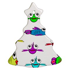 Fish Swim Cartoon Funnycute Ornament (christmas Tree) 