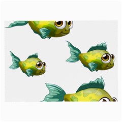 Fish Vector Green Large Glasses Cloth (2 Sides)