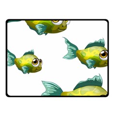 Fish Vector Green Fleece Blanket (small)