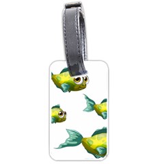 Fish Vector Green Luggage Tag (one Side)