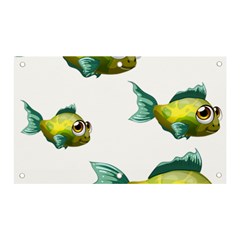 Fish Vector Green Banner And Sign 5  X 3 