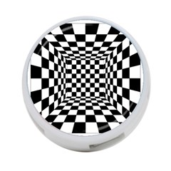 Black And White Chess Checkered Spatial 3d 4-port Usb Hub (one Side)