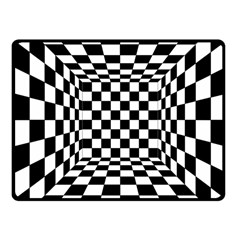 Black And White Chess Checkered Spatial 3d Fleece Blanket (small)