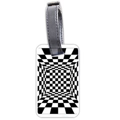 Black And White Chess Checkered Spatial 3d Luggage Tag (one Side)