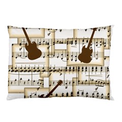 Music Paper Guitars Background Art Pillow Case (two Sides) by Sapixe